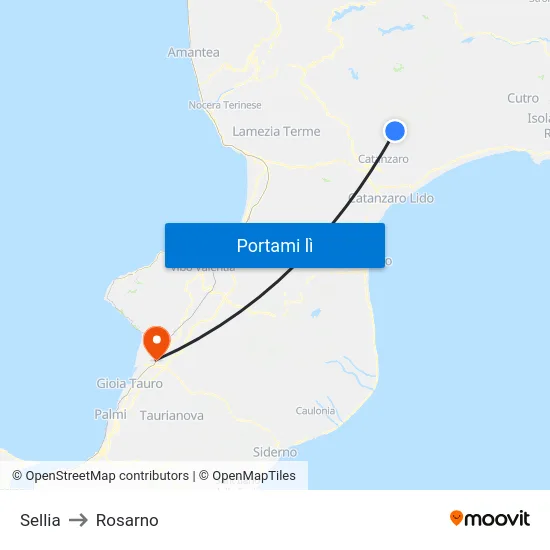 Sellia to Rosarno map