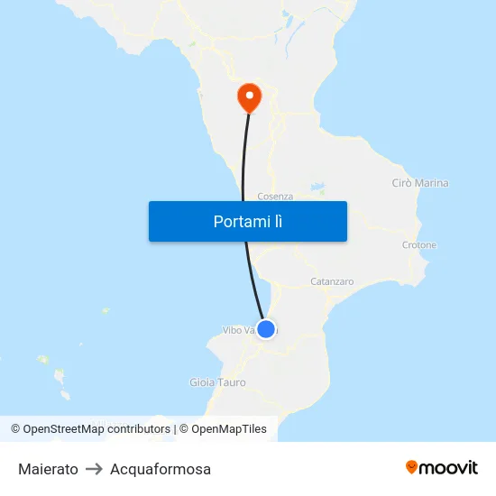 Maierato to Acquaformosa map