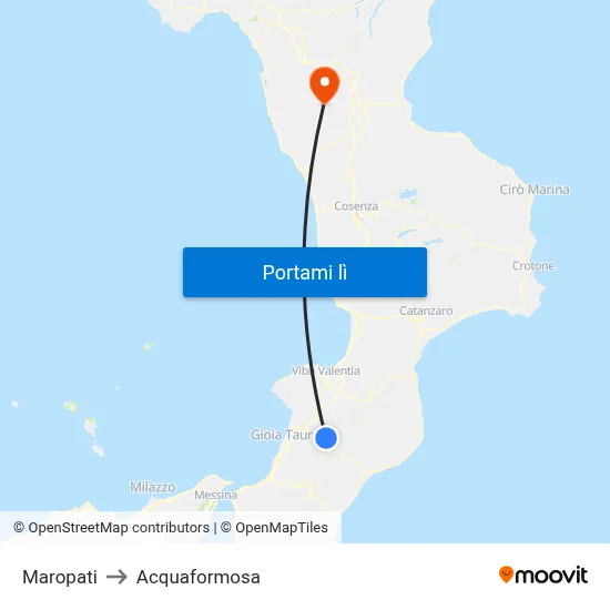 Maropati to Acquaformosa map