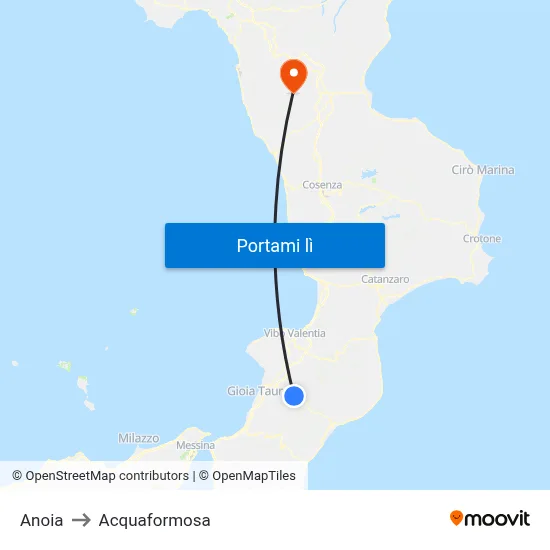 Anoia to Acquaformosa map