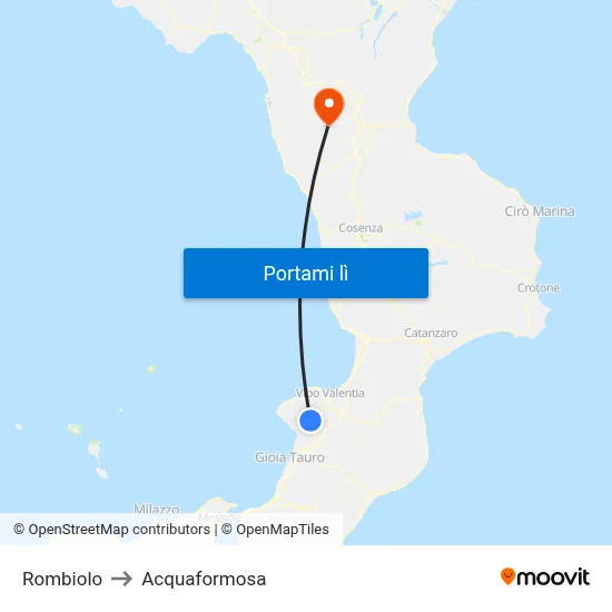 Rombiolo to Acquaformosa map