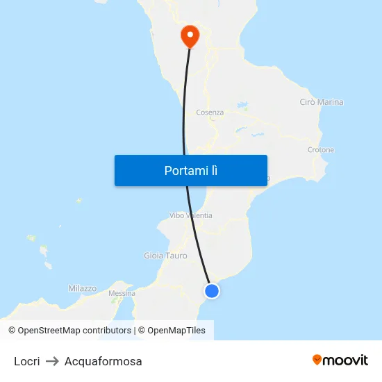 Locri to Acquaformosa map