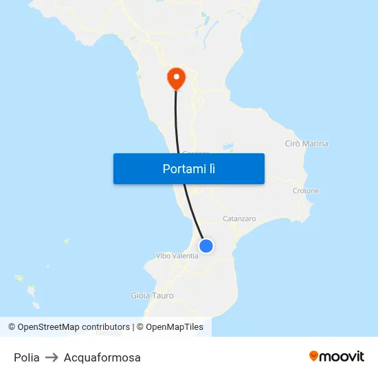 Polia to Acquaformosa map