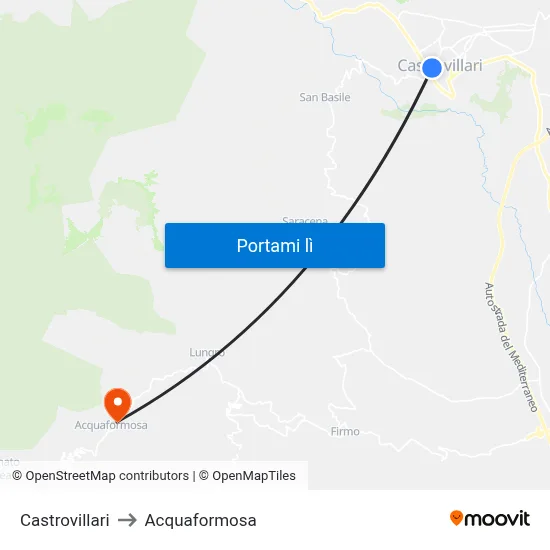 Castrovillari to Acquaformosa map