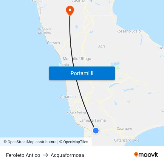 Feroleto Antico to Acquaformosa map