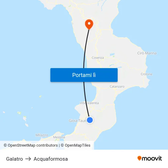 Galatro to Acquaformosa map