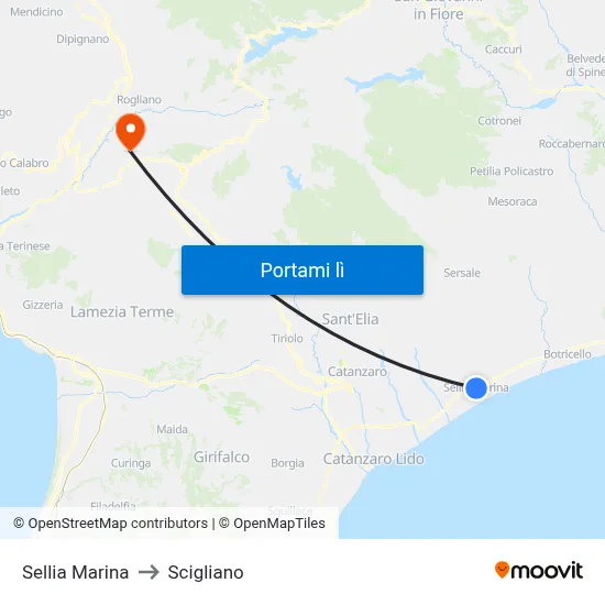 Sellia Marina to Scigliano map