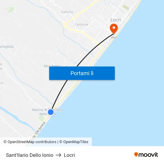 Sant'Ilario Dello Ionio to Locri map