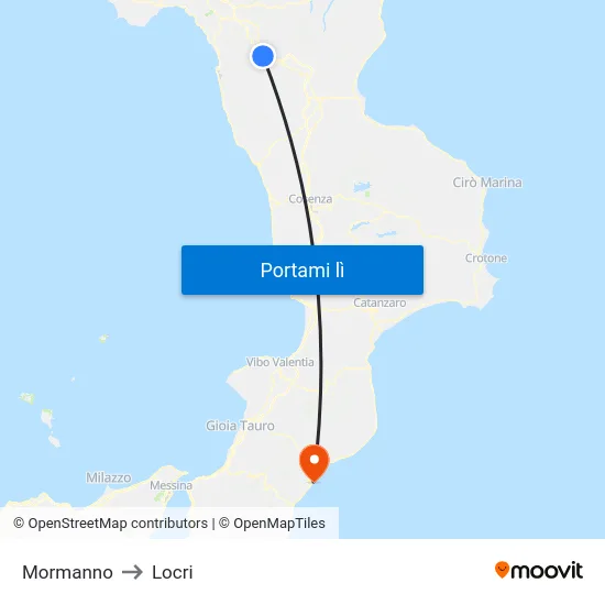 Mormanno to Locri map