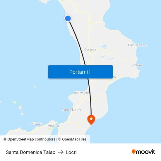 Santa Domenica Talao to Locri map