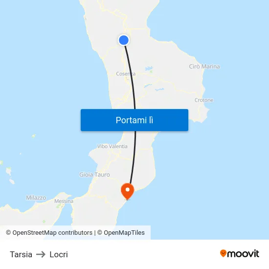 Tarsia to Locri map