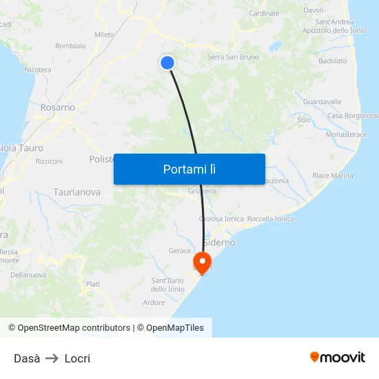 Dasà to Locri map