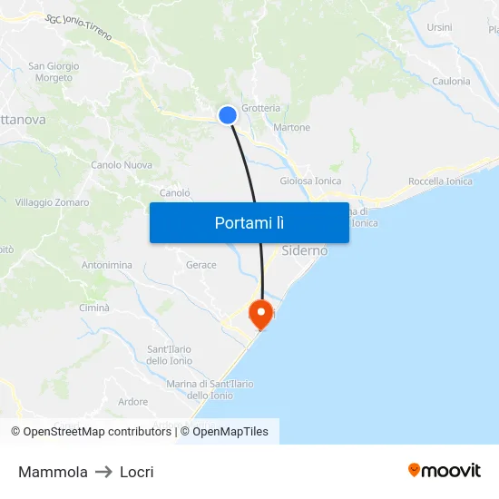 Mammola to Locri map