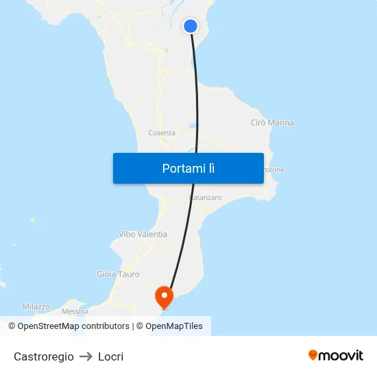 Castroregio to Locri map