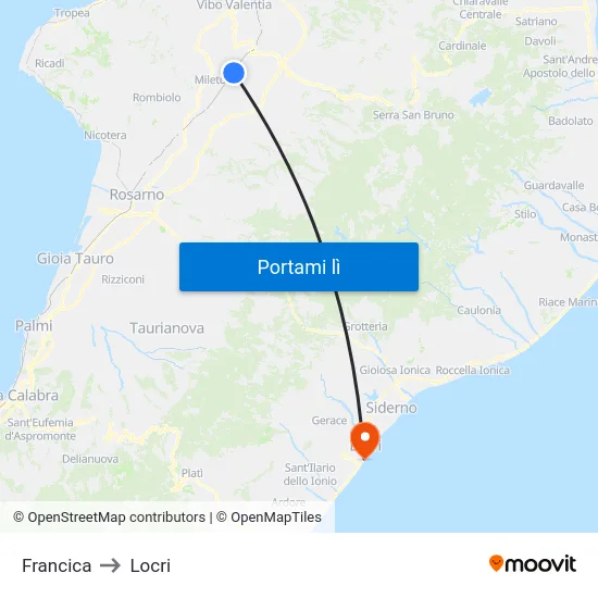 Francica to Locri map