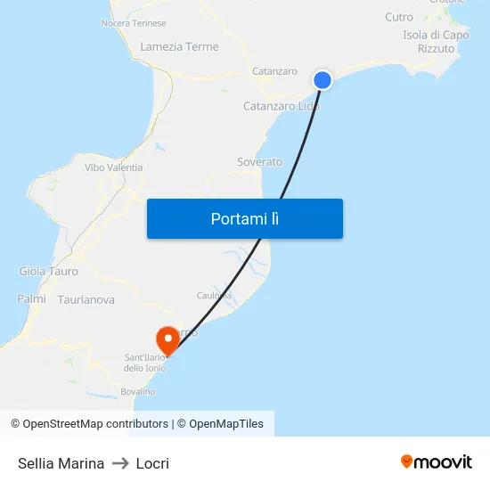 Sellia Marina to Locri map
