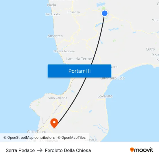 Serra Pedace to Feroleto Della Chiesa map