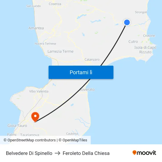 Belvedere Di Spinello to Feroleto Della Chiesa map