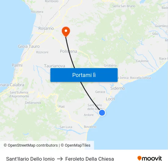 Sant'Ilario Dello Ionio to Feroleto Della Chiesa map
