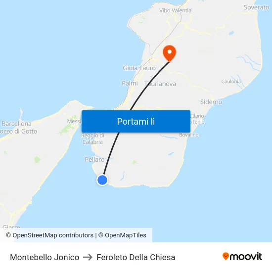 Montebello Jonico to Feroleto Della Chiesa map