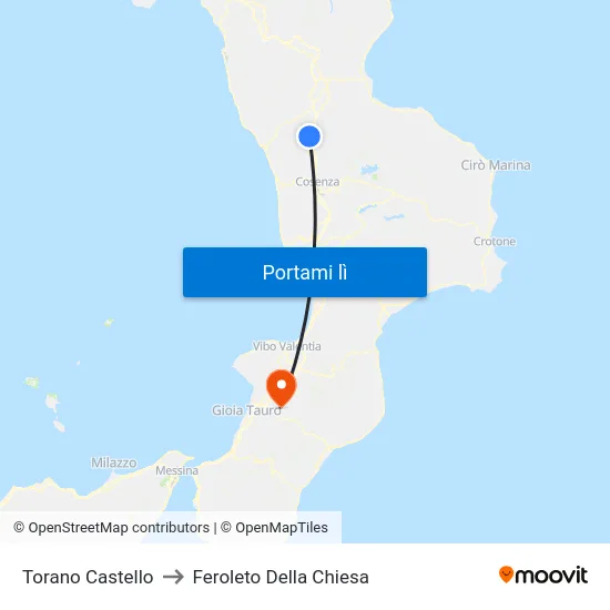 Torano Castello to Feroleto Della Chiesa map