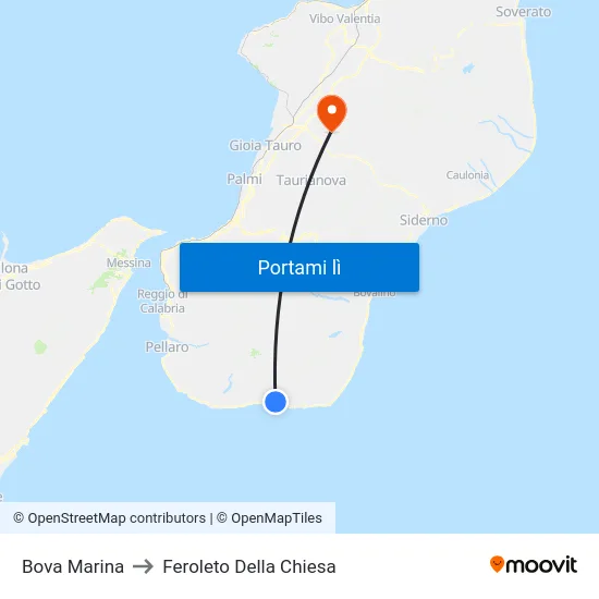 Bova Marina to Feroleto Della Chiesa map