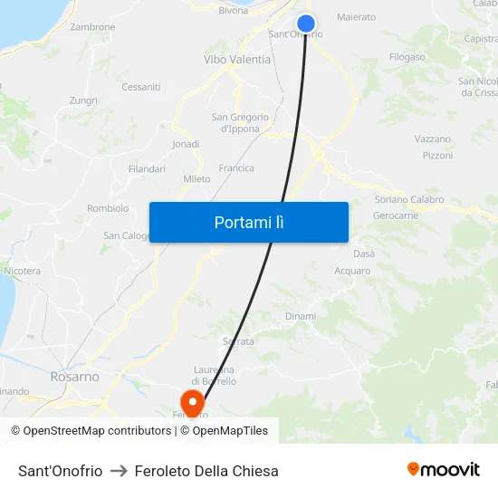 Sant'Onofrio to Feroleto Della Chiesa map