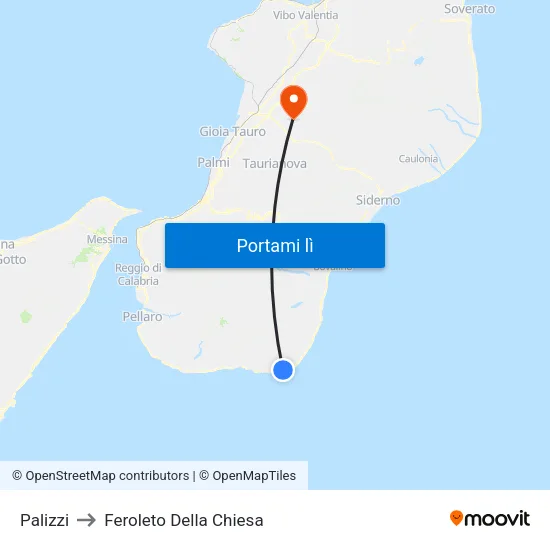 Palizzi to Feroleto Della Chiesa map