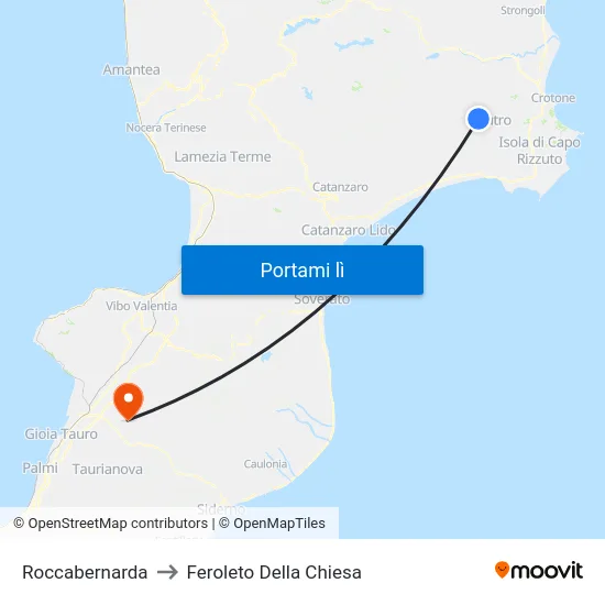 Roccabernarda to Feroleto Della Chiesa map