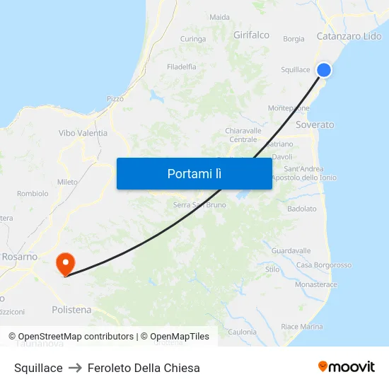 Squillace to Feroleto Della Chiesa map