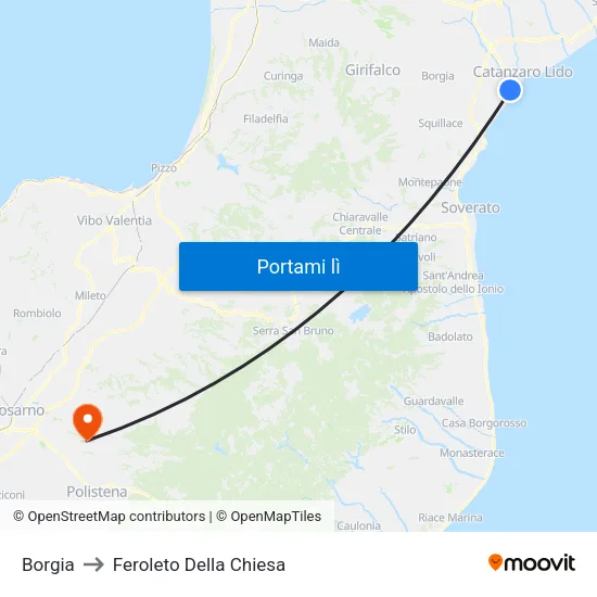 Borgia to Feroleto Della Chiesa map