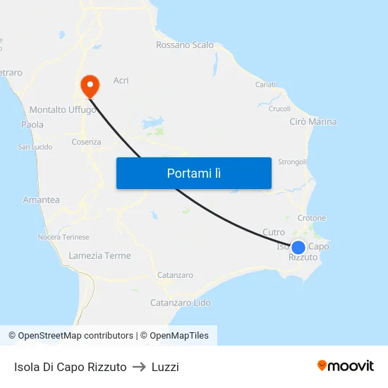 Isola Di Capo Rizzuto to Luzzi map