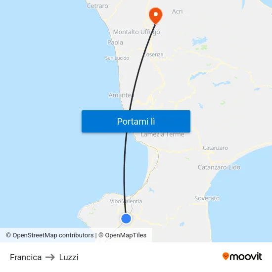 Francica to Luzzi map