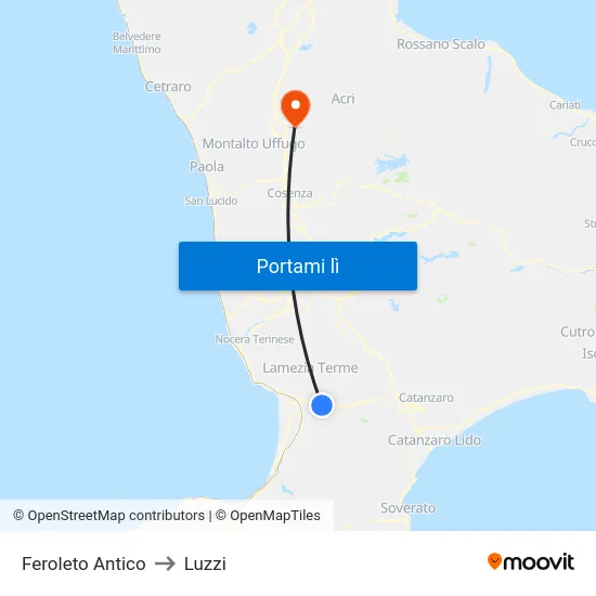 Feroleto Antico to Luzzi map