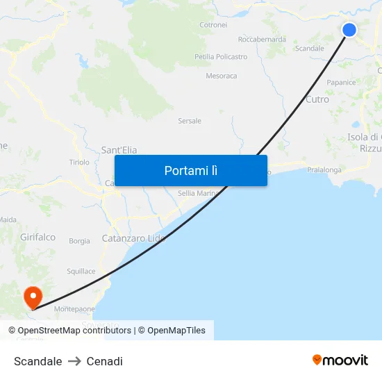 Scandale to Cenadi map