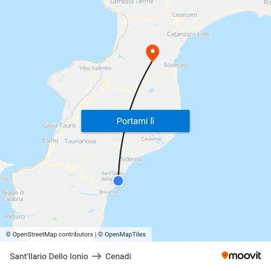 Sant'Ilario Dello Ionio to Cenadi map