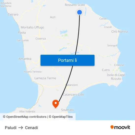 Paludi to Cenadi map