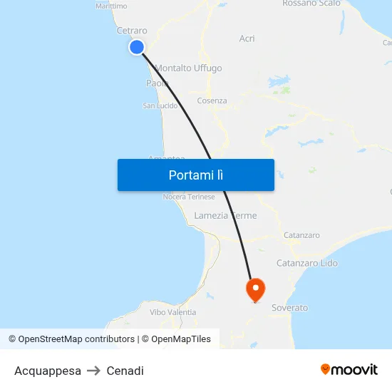 Acquappesa to Cenadi map