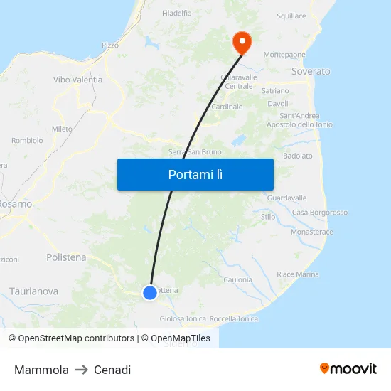 Mammola to Cenadi map