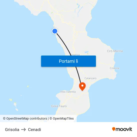 Grisolia to Cenadi map