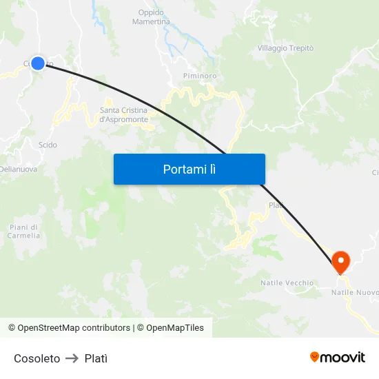 Cosoleto to Platì map