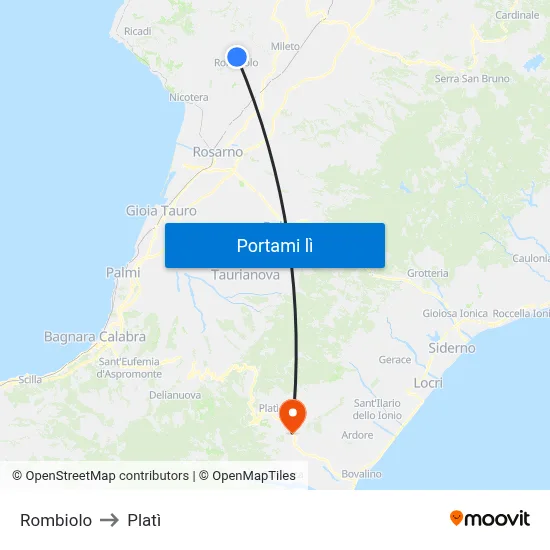 Rombiolo to Platì map