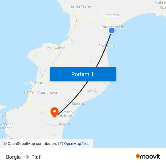 Borgia to Platì map