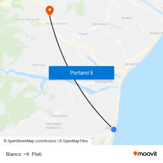 Bianco to Platì map