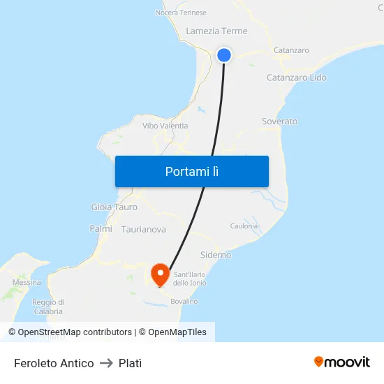 Feroleto Antico to Platì map