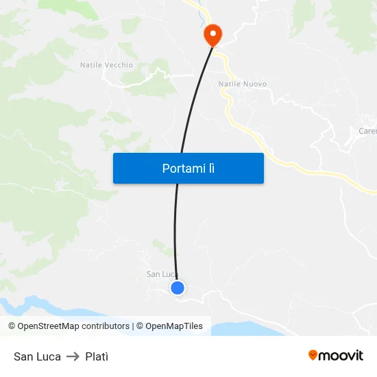 San Luca to Platì map
