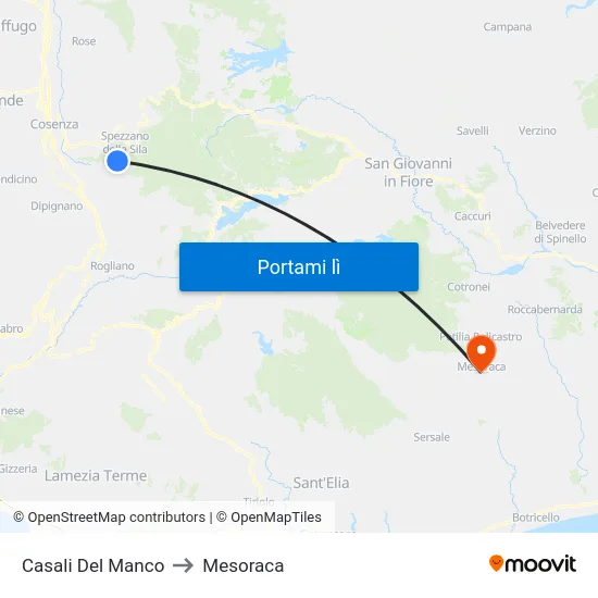 Casali Del Manco to Mesoraca map