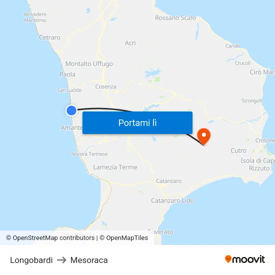 Longobardi to Mesoraca map