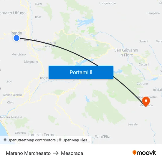 Marano Marchesato to Mesoraca map