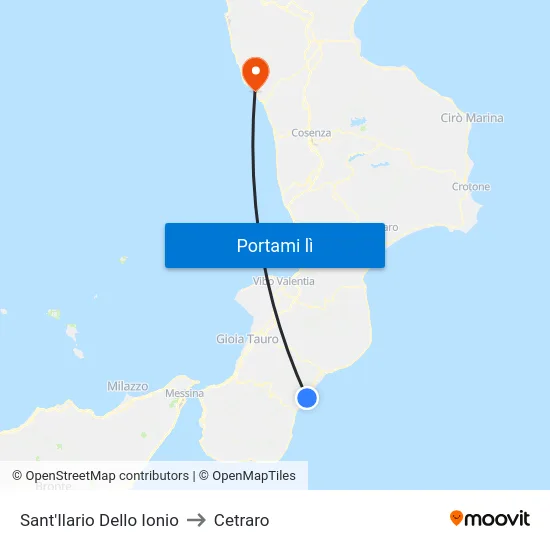 Sant'Ilario Dello Ionio to Cetraro map
